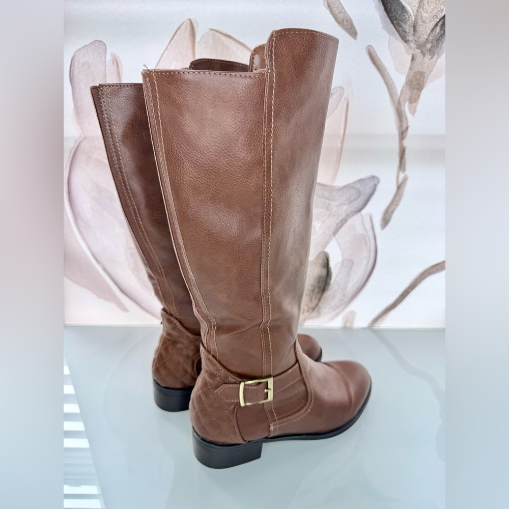 Brown Leather Knee-High Boots